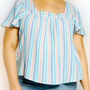 Nwt Caslon flutter sleeve top